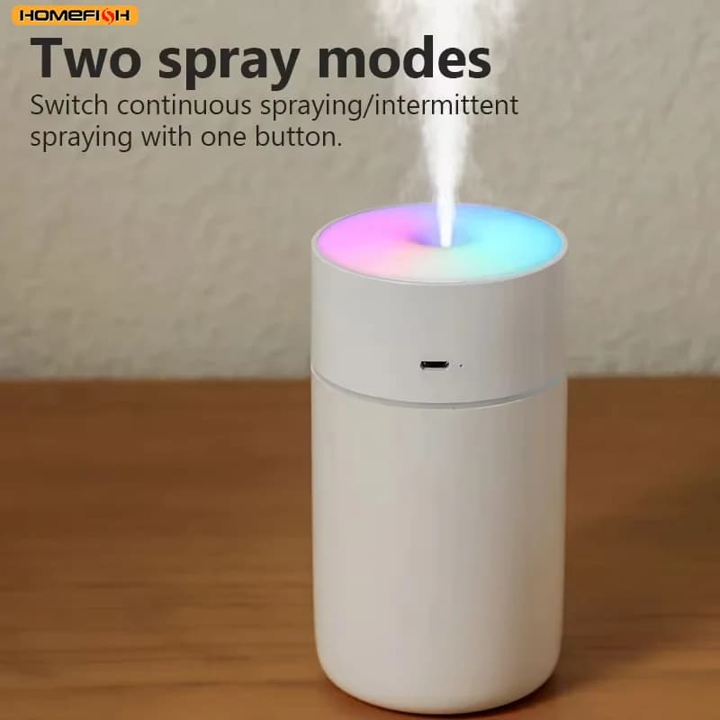 HOMEFISH Colorful Portable Mini Air Humidifier USB Rechargeable Wireless Home Car Aroma Diffuser Essential Oil Atomizer