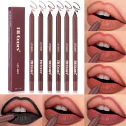 6 Colors Waterproof Matte Lipliner Pencil Black Red Contour Tint Lipstick Long Lasting Non-stick Cup Moisturising Lips Makeup