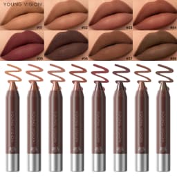 Matte Soft Mist Lip Liner Lipsticks 8 Colors Smooth and Pigmented Non-Stick Chocolate Lipsticks