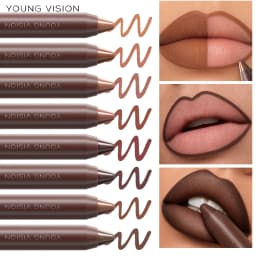 Matte Soft Mist Lip Liner Lipsticks 8 Colors Smooth and Pigmented Non-Stick Chocolate Lipsticks