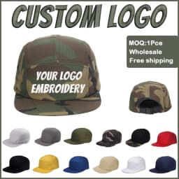 Fedoryn Custom Embroidery Flying Cap Cotton 5-panel Camping Hat Flat Brim Baseball Cap Design Print Skateboard Cap Wholesale