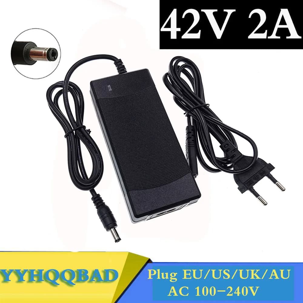 36V 2A Battery Charger Output 42V 2A Charger Input 100-240 VAC Lithium Li-ion Li-poly Charger For 10Series 36V Battery