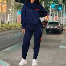 New Women's Sets Hoodie and Pants PARIS Letter Print High Quality Sports Suit Spring Autumn Aesthetic Activewear Women Clothing