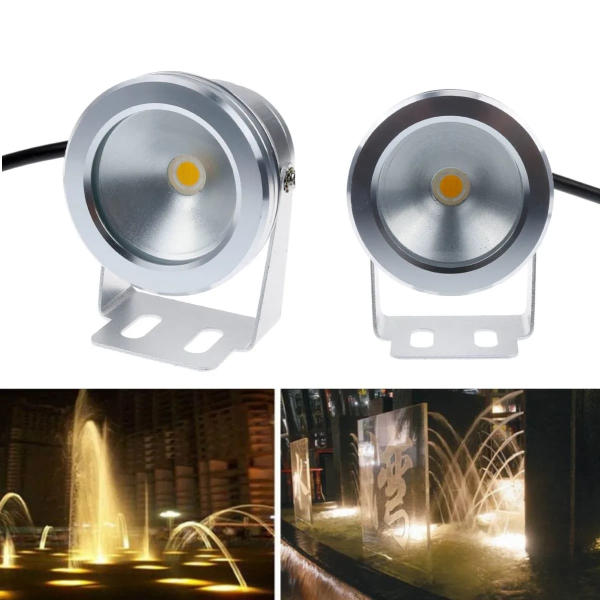 10W LED Underwater Light AC/DC12V IP65 Waterproof Swimming Pool Warm/Cold White for Home Outdoor Path Pond Landscape Lighting