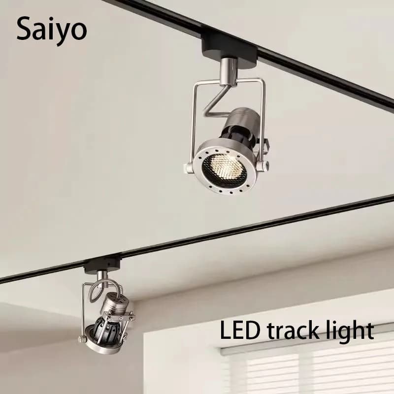 Led Track Light Industrial Style Rail Spot Light Aluminum Brushed Nickel Color Ceiling Lamp Whole Full Set 3 4 Lights Wall Wash