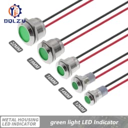 6mm 8mm 10mm 12mm 14mm 16mm 19mm 22mmWaterproof IP67 Metal LED Warning Indicator Light Signal Lamp Pilot Wire 3V 12V 24V 48V