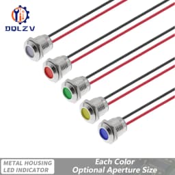 6mm 8mm 10mm 12mm 14mm 16mm 19mm 22mmWaterproof IP67 Metal LED Warning Indicator Light Signal Lamp Pilot Wire 3V 12V 24V 48V