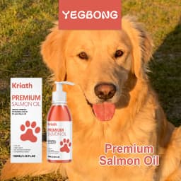 Pure Salmon Oil for Dogs Cats Omega Supplement Skin Coat Shiny Fur Joint Heart Immune Support Pet Fish Oil Vitamin E Pump Bottle