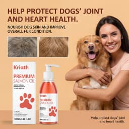 Pure Salmon Oil for Dogs Cats Omega Supplement Skin Coat Shiny Fur Joint Heart Immune Support Pet Fish Oil Vitamin E Pump Bottle