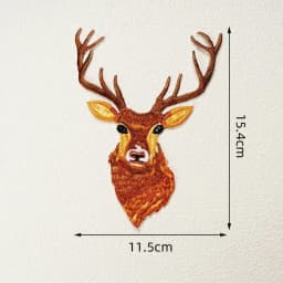 Exquisite Embroidered Animal Iron On Patch Elk Zebra Goat Embroidered Badge DIY Clothes and Bags Fashion Decoration Accessories