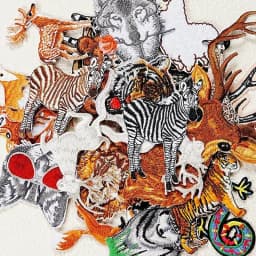 Exquisite Embroidered Animal Iron On Patch Elk Zebra Goat Embroidered Badge DIY Clothes and Bags Fashion Decoration Accessories