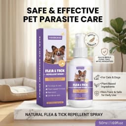 Pet Flea Spray Effectively Removing Fleas Ticks Relieve Skin Itching Natural Ingredients Non Irritating Dog & Cat Flea Repellent
