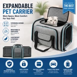 Stylish Breathable Pet Carrier with Double Side Expandable Design, Portable Hand Crossbody Shoulder Travel Bag for Cats & Dogs