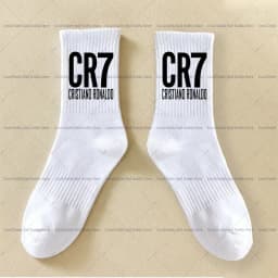 Cristiano Ronaldo Kids Long Socks CR7 Fashion Printed Hosiery Summer Breathable Thin Socks Outdoor Sports Socks Birthday Gifts