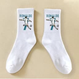 Cristiano Ronaldo Kids Long Socks CR7 Fashion Printed Hosiery Summer Breathable Thin Socks Outdoor Sports Socks Birthday Gifts
