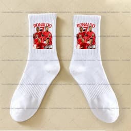 Cristiano Ronaldo Kids Long Socks CR7 Fashion Printed Hosiery Summer Breathable Thin Socks Outdoor Sports Socks Birthday Gifts