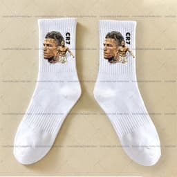 Cristiano Ronaldo Kids Long Socks CR7 Fashion Printed Hosiery Summer Breathable Thin Socks Outdoor Sports Socks Birthday Gifts