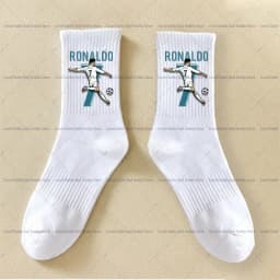 Cristiano Ronaldo Kids Long Socks CR7 Fashion Printed Hosiery Summer Breathable Thin Socks Outdoor Sports Socks Birthday Gifts
