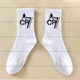Cristiano Ronaldo Kids Long Socks CR7 Fashion Printed Hosiery Summer Breathable Thin Socks Outdoor Sports Socks Birthday Gifts