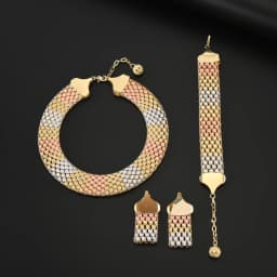 Dubai Jewelry Set Big Necklace Ethnic Style Bracelet Earrings for Women Elegant Bridal Wedding Accessories