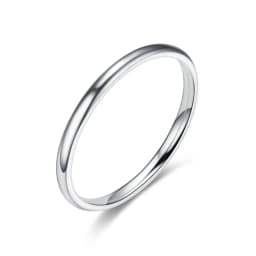 Freeteeme Punk 2mm/4mm/6mm/8mm Wide Simple Rings for Women Men Stainless Steel Smooth High Polished Wedding Finger Rings Jewelry
