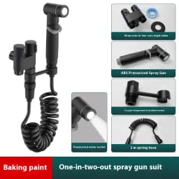 Stainless steel household toilet spray gun,handheld bidet sprayer,double outlet angle valve, pressurized nozzle,flushing device