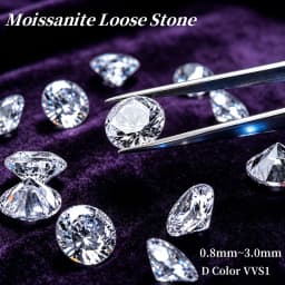 100% Real Moissanite Loose Stone Small Size 0.8mm~3.0mm 1.0 ct Excellent Cut Gemstone Round D Color VVS1 Lab Created Diamond Pass Diamond Tester for Jewelry Making