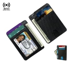 Carbon Fiber Slim Wallets RFID Blocking Credit Card Holder Pu Leather Small Slim Minimalist Ultra Bag Male Smart Wallets for Men