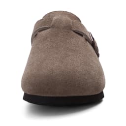 Kidmi New Faux Suede Clogs for Women Men Clogs Soft Cork Footbed Mules Comfort Potato Shoes with Arch Support Beach Sandals