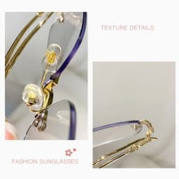Luxury Photochromic Sunglasses Women Prescription Glasses Graduated Lenses Minus Anti Blue Computer Glasses Transparent Rimless