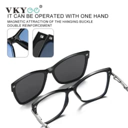 VICKY Fashion New Design TR90 Polarized Magnetic Clip-on Sunglasses Men and Women Polarized Sunglasses Optical Myopia Glasses
