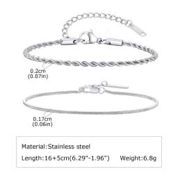 1/2/3pcs Chain Bracelet for Men Women,Stainless Steel Twisted Rope Cuban Chain Wristband,Hip Hop Minimalist Jewelry Gift