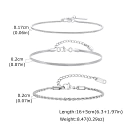 1/2/3pcs Chain Bracelet for Men Women,Stainless Steel Twisted Rope Cuban Chain Wristband,Hip Hop Minimalist Jewelry Gift