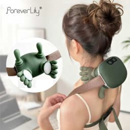 foreverlily Shoulder Neck Massager 4D Bionic Kneading Massage Shawl Neck Back Waist Leg Body Muscles Massage 3 Mode