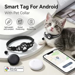 Smart Location Tag Works with Google Find Hub Android GPS Tracker With Cat Collar Item Finder Wallet Suitcase Pets Bag Luggage