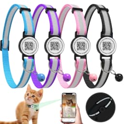 QR Code Pet Tag Cat Collar with QR Code ID Tag, Puppy Cat Accessories Reflective Kitten Collars, Cat Tag, Safety Quick Release