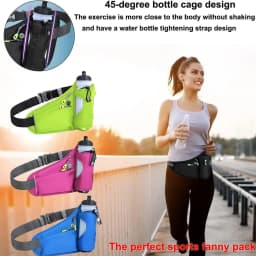 Fanny Pack with Water Bottle Holder Crossbody Bag with Extension Strap Running Belt Hydration Waist Pack for Walking Running
