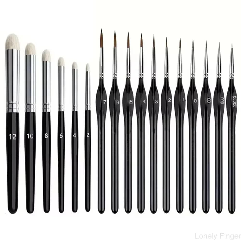 Miniature Paint Brushes Drybrush Set, Acrylic Paint Brushes for Oil, Watercolors, Tabletop, Figurine