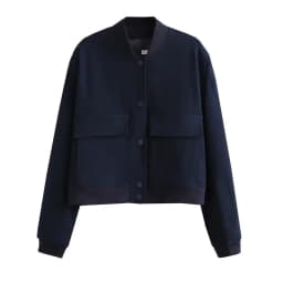 Women Fashion Jacket Solid Color Coat Autumn Winter Button Baseball Aviator Cropped Jackets For Women Long Sleeve Crop Outerwear