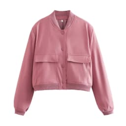 Women Fashion Jacket Solid Color Coat Autumn Winter Button Baseball Aviator Cropped Jackets For Women Long Sleeve Crop Outerwear