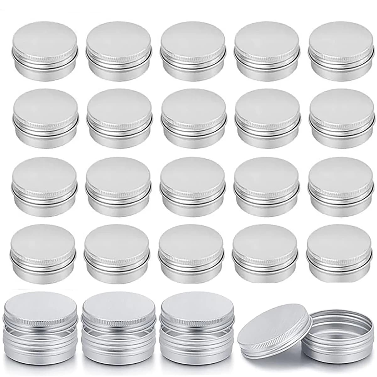 5-10pcs 5g - 100g Empty Aluminum Tins Cans Silver Metal Round Cans with Screw Lid for Salve Spices Candles Lipstick