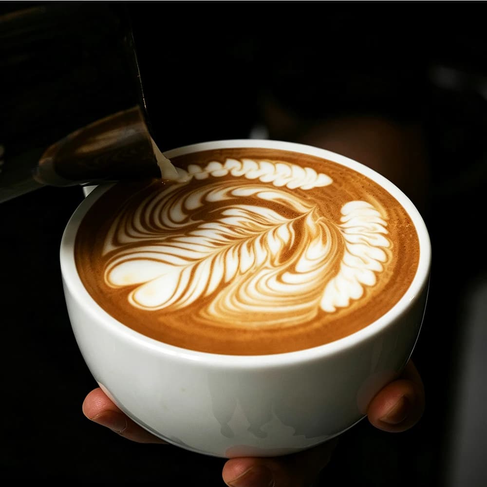 MUVNA 240ml Ceramic Latte Art Cup Embossed Coffee Cup With Saucer Thick Rim Wing Handle Barista Cappuccino Espresso Cup