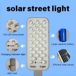 Swiatla Solar Street Lights Outdoor, 1000W Dusk to Dawn Security Lamp with 6000mAh Battery 128 LEDs Ultra Bright Solar Powered Area Light IP66 Waterproof for Driveway, Garden, Street, Patio, Yard, Pathway, Garage, Parking Lot, Basketball Court, Wall Mount