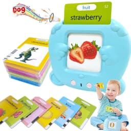 Talking Flash Cards for Toddlers Montessori Early Educational Learning Machine Flashcards Speech Therapy Toys for Kids Boy Girls