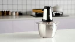 2L Electric Meat Grinder Food Chopper Stainless-Steel Blades Small Food Processor Removable Dicer 2 Speeds Meat Mincer