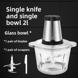 2L Electric Meat Grinder Food Chopper Stainless-Steel Blades Small Food Processor Removable Dicer 2 Speeds Meat Mincer