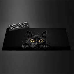 Kawaii Black Kitten Mouse Pad Large Cute Game Keyboard Mat XxL Computers Accessories Table Pad Girl Home Bedrooms Carpet Mats