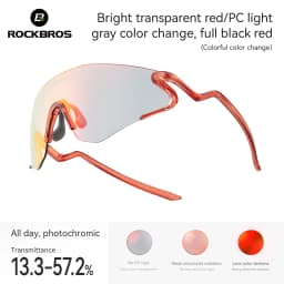 ROCKBROS Photochromic Cycling Glasses Windproof Dustproof UV400 Protection Glasses Cycling Outdoor Sports Sunglasses Unisex