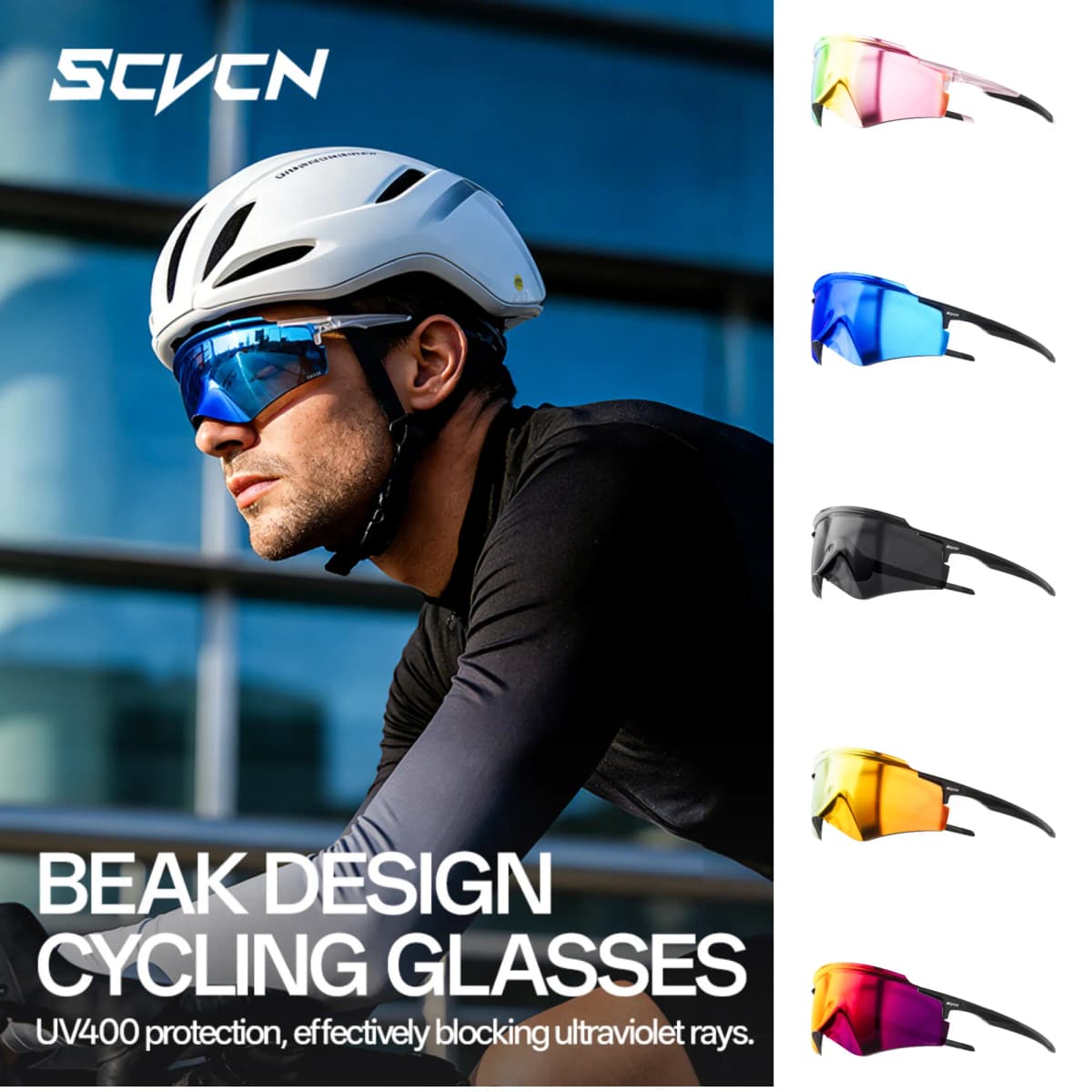 2026 SCVCN Sport Sunglasses Road Bike Mountain Bicycle Cycl Glasses Riding Goggle Sports Eyewear for Man Women Cycling Glasses