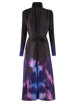 LANMREM Niche Trend Printed Windbreaker Women's 2025 New Loose Oversized Long Sleeved Pleated Trench Cardigan Long Coat 2DB2481